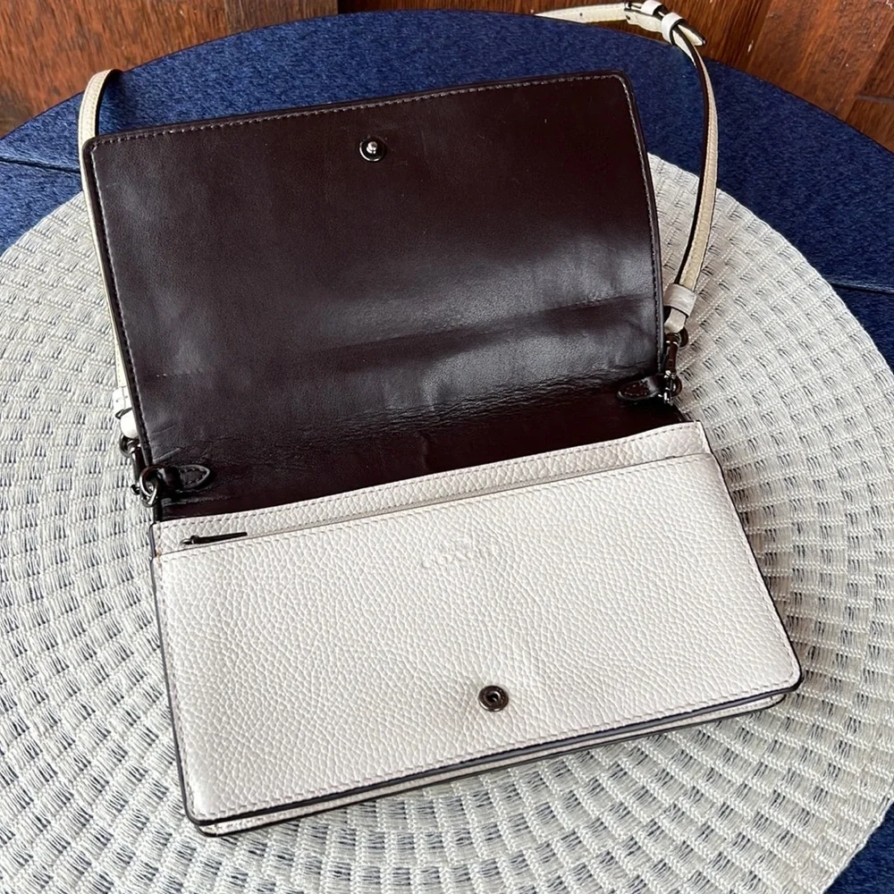 Coach White Floral Appliqué Crossbody Bag